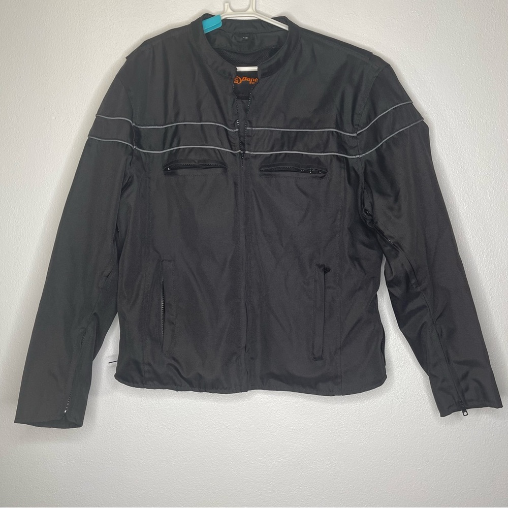 Daniel Smart vented textile motorcycle jacket zipper up size large pre owned
